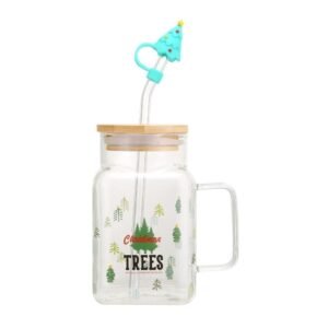 JARRO MUG DE VIDRIO CON SORBETE VERDE Y TAPA / JA2343-VERDE / FS006