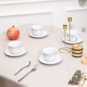TAZA Y PLATO CON DISEÑO DE LUCES NAVIDEÑAS / JA3002 / FS006