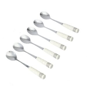 JUEGO DE TENEDORES PLATEADAS CON PERLAS 6 PCS / JA3066 / FS006