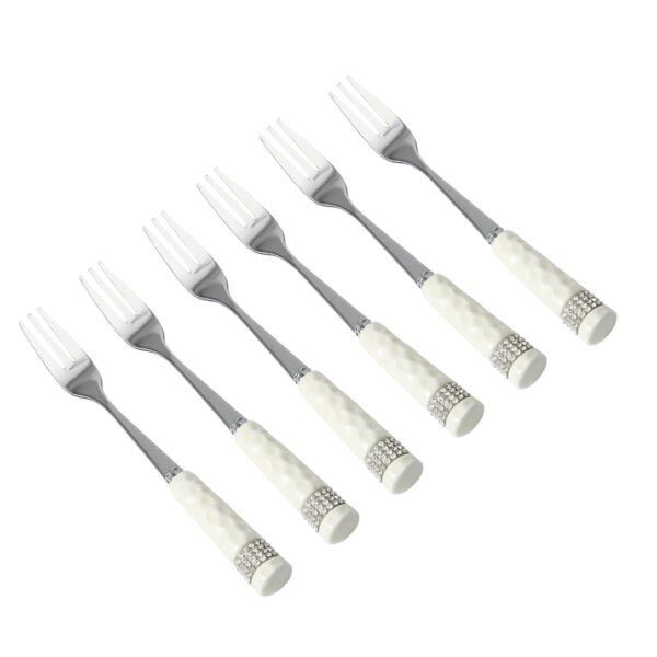 JUEGO DE CUCHARAS PLATEADAS CON PERLAS 6 PCS / JA3067 / FS006