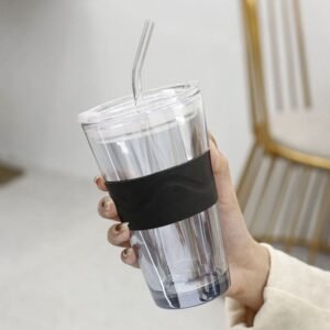VASO DE VIDRIO BLANCO CON SORBETE / JA3084-WHITE / FS006