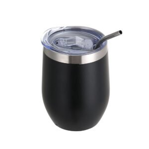 TUMBLER NEGRO CON SORBETE CURVO / JA3135-BLACK / FS006