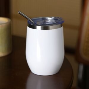 TUMBLER BLANCO CON SORBETE CURVO / JA3558-WHITE / FS006