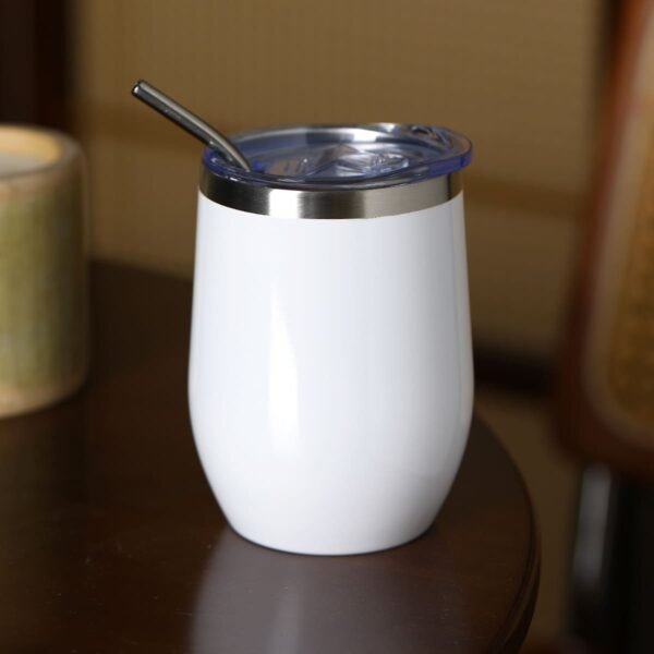 TUMBLER BLANCO CON SORBETE CURVO / JA3558-WHITE / FS006