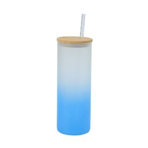 VASO DE VIDRIO ESMERILADO / JA3197-BLUE / FS006