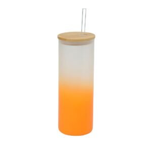 VASO DE VIDRIO ESMERILADO / JA3197-ORANGE / FS006