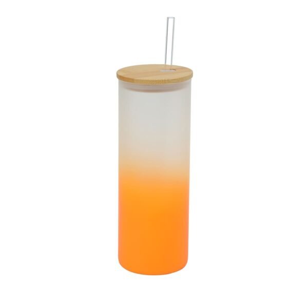 VASO DE VIDRIO ESMERILADO / JA3197-ORANGE / FS006