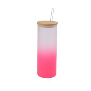VASO DE VIDRIO ESMERILADO / JA3197-PINK / FS006
