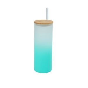 VASO DE VIDRIO ESMERILADO / JA3197-TURQUOISE / FS006
