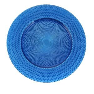 PLATO BASE DE VIDRIO 33CM AZUL / JA3293-BLUE / FS006