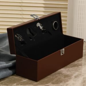ESTUCHE PARA BOTELLA DE VINO DE CUERINA CAFÉ / JA3348-COFFEE / FS006