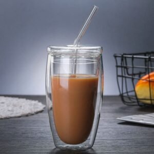 VASO DOBLE FONDO CON SORBETE DE VIDRIO / JA3369 / FS006