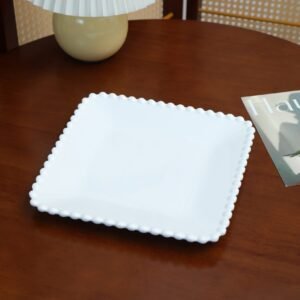 PLATO TENDIDO CUADRADO BLANCO DE CERAMICA / JA3413 / FS006