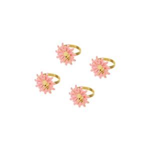 SET DE 4 ANILLOS DE SERVILLETA FLOR / JA3416-PINK / FS006