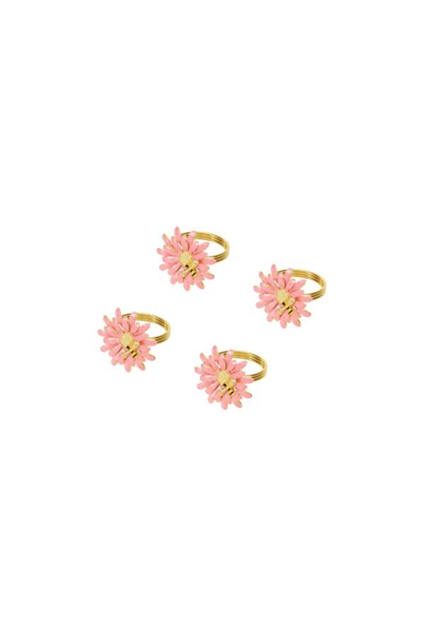 SET DE 4 ANILLOS DE SERVILLETA FLOR / JA3416-PINK / FS006