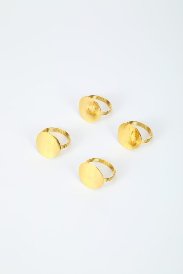 SET DE 4 ANILLOS PARA SERVILLETA TIPO BOTON / JA3434-GOLD / FS006 - Image 2