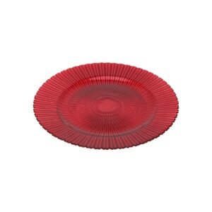 PLATO BASE DE VIDRIO ROJO / JA3455 / FS006