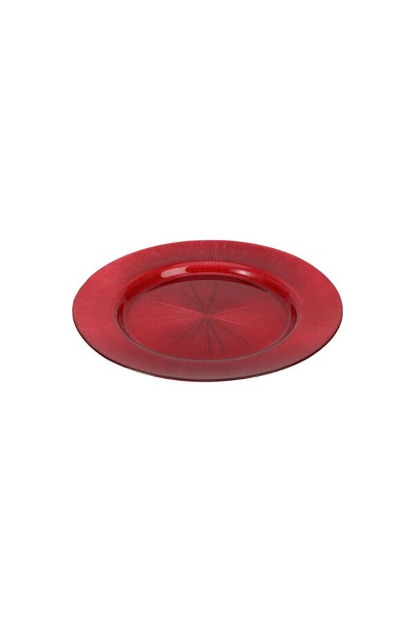 PLATO BASE DE VIDRIO ROJO / JA3456 / FS006