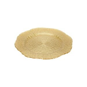 PLATO BASE DE VIDRIO DORADO / JA3458 / FS006