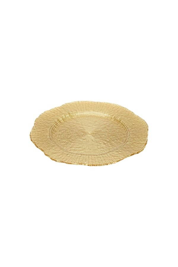 PLATO BASE DE VIDRIO DORADO / JA3458 / FS006