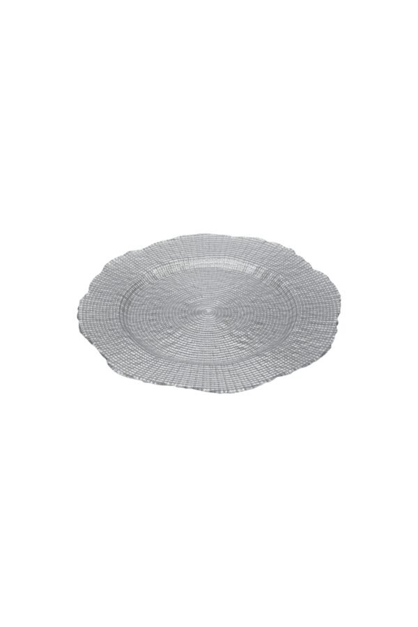 PLATO BASE DE VIDRIO PLATEADO / JA3459 / FS006