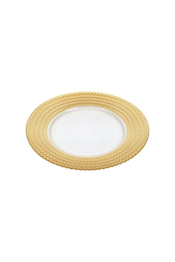 PLATO BASE DE VIDRIO BORDE DORADO / JA3460 / FS006