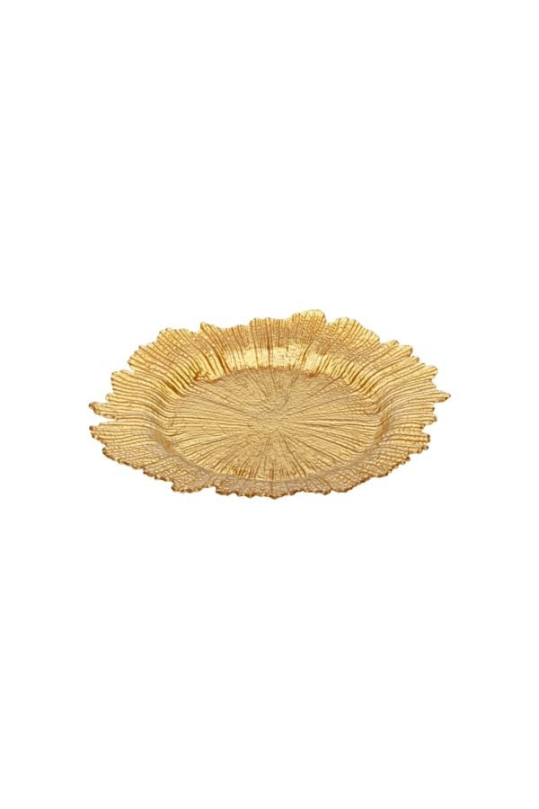 PLATO BASE DE VIDRIO DORADO / JA3461 / FS006