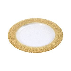 PLATO BASE DE VIDRIO FRANJA DORADA / JA3477 / FS006