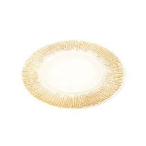 PLATO BASE DE VIDRIO FRANJA DORADA / JA3478 / FS006
