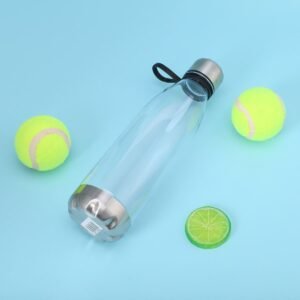 BOTELLA PLASTICA TRANSPARENTE CON BASE Y TAPA / JA3497 / FS006