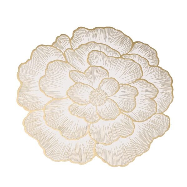 INDIVIDUAL DE HOJA BLANCO CON FILOS DORADO / JA3512 / FS006