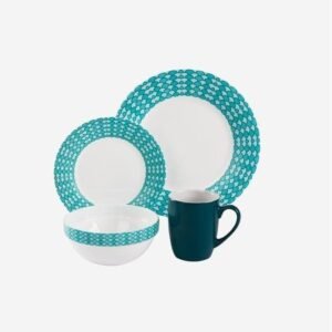 JUEGO VAJILLA 16PCS GEMO TURQUESA / W-16E2-3 / FS006