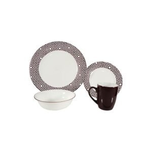 JUEGO VAJILLA 16PCS GEOMETRICS VINO / W-16E2-4 / FS006
