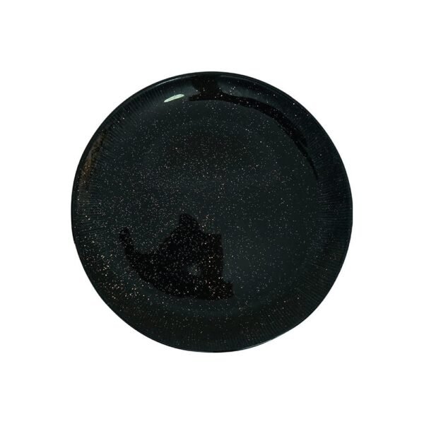 PLATO POSTRE DE VIDRIO NEGRO / YL9-42BLACK / FS006