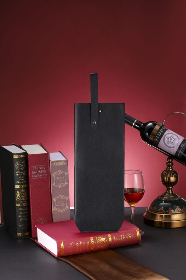 FUNDA PARA BOTELLA DE CUERINA NEGRA / JA3577-BLACK / FS006 - Image 2