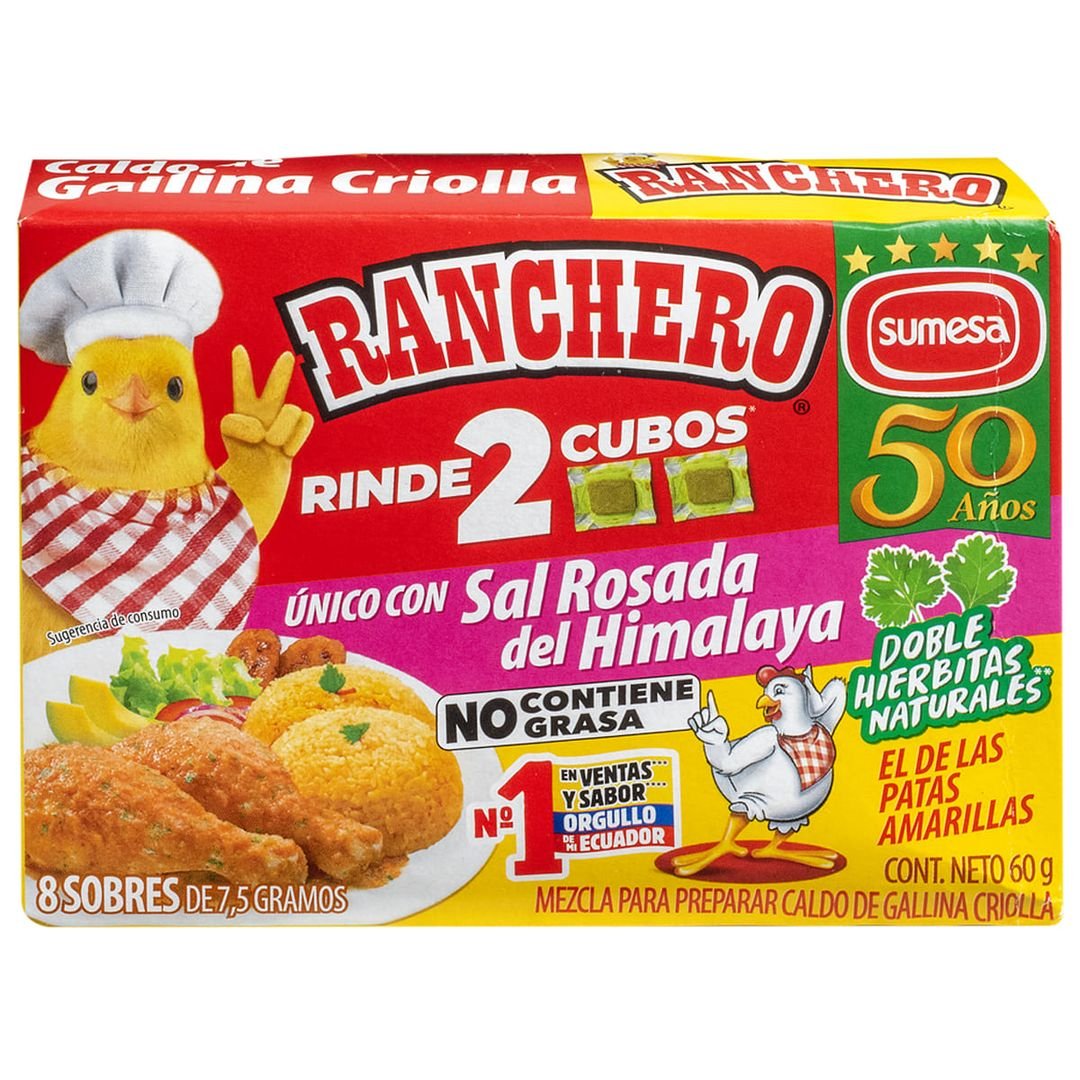 Pack 8 Uds Caldo de Gallina Ranchero en Polvo 7.5 g/FS0011