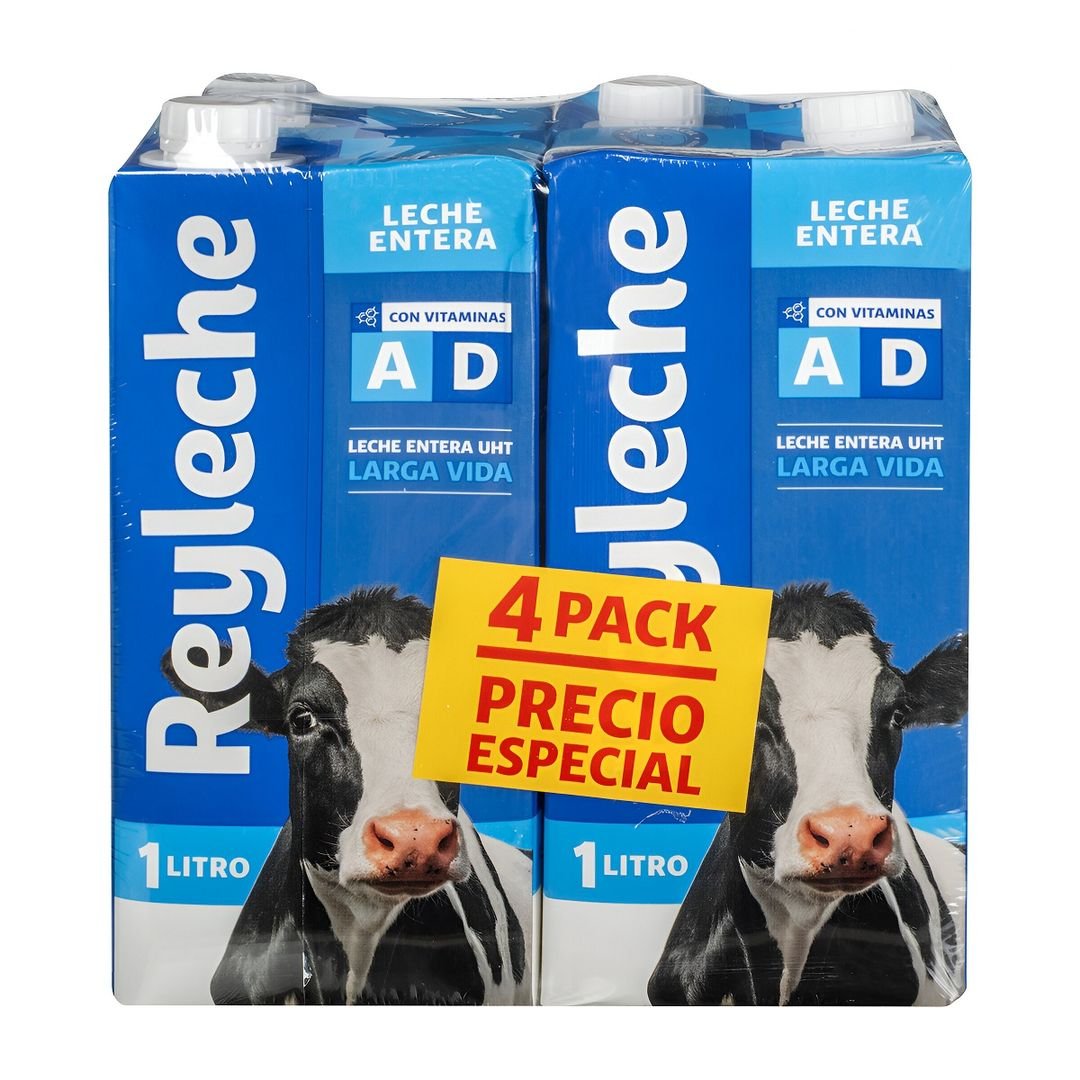 Pack 4 Uds Leche Entera Reyleche Cartón 1L / FS0011