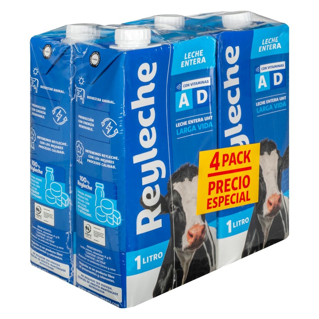 Pack 4 Uds Leche Entera Reyleche Cartón 1L / FS0011 - Image 2
