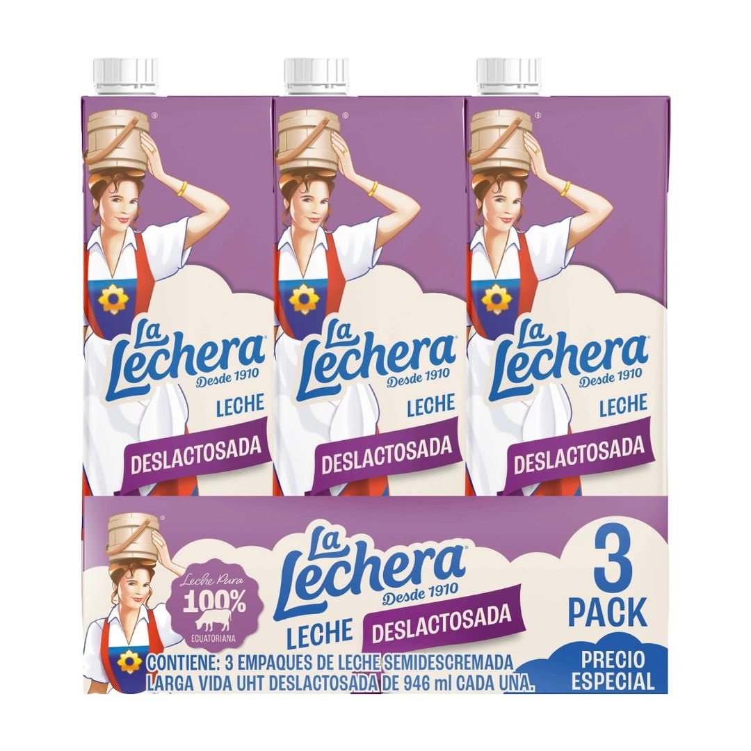 Pack 3 und. Leche Deslactosada La Lechera Cartón 1 L / FS0011