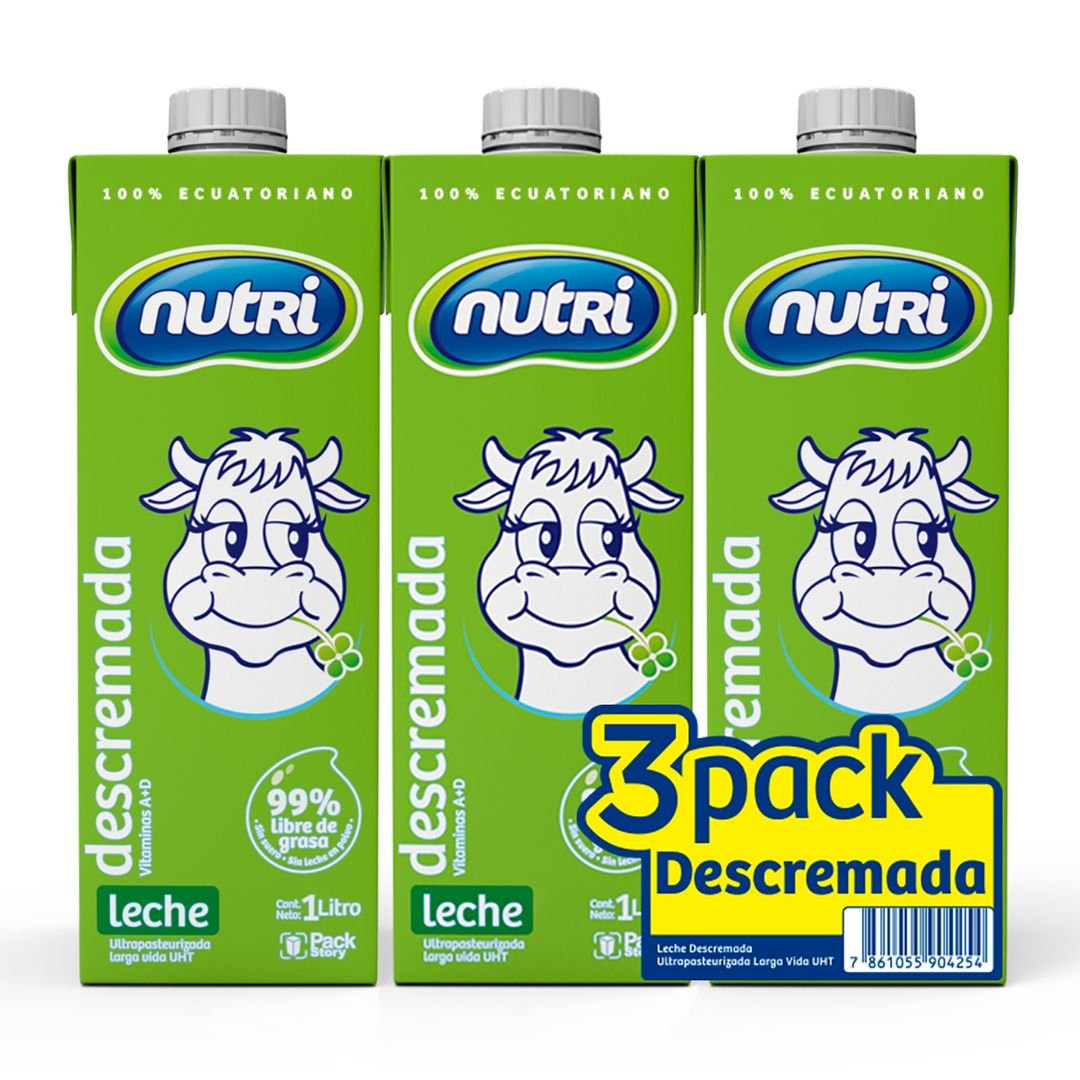 Pack 3 Uds Leche Nutri Descremada 1L / FS0011