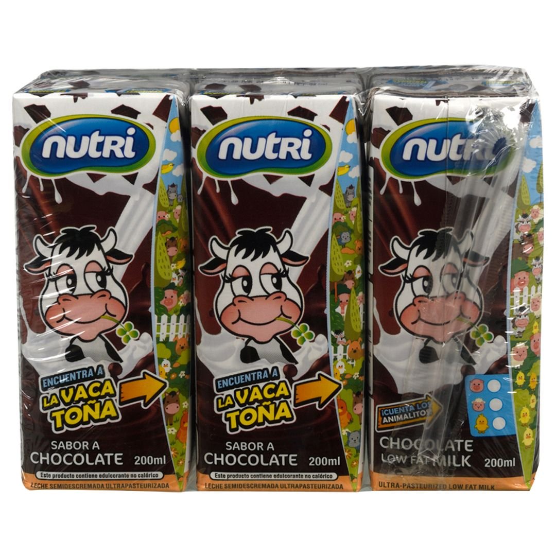 Pack 6 und. Leche Semidescremada Nutri Chocolate 200 ml / FS0011 - Image 2