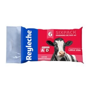 Pack 6 Uds Leche Semidescremada Reyleche Funda 900ml / FS0011