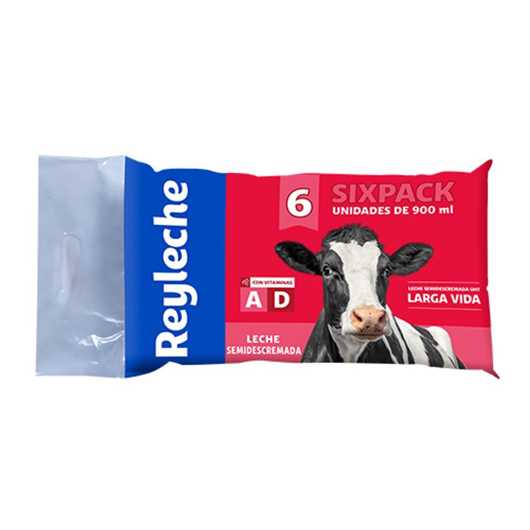 Pack 6 Uds Leche Semidescremada Reyleche Funda 900ml / FS0011