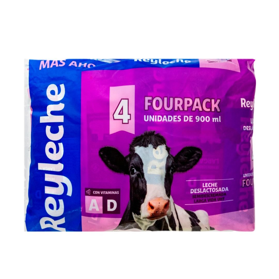 Pack 4 Uds Leche Deslactosada Rey Leche en Funda 900ml/FS0011