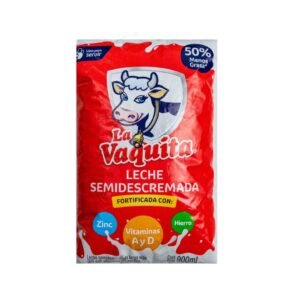 Leche Semidescremada La Vaquita Funda 900 ml/ FS0011