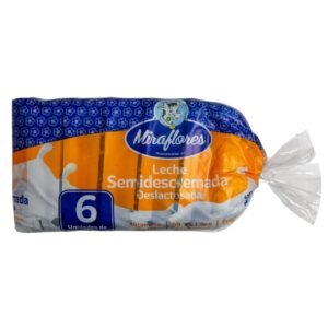Pack 6 und. Leche Semidescremada y Deslactosada Miraflores 900 ml / FS0011