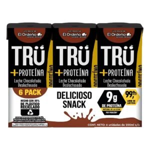 Pack 6 und. Leche Chocolatada Semidescremada y Deslactosada Tru más Proteína 200 ml / FS0011