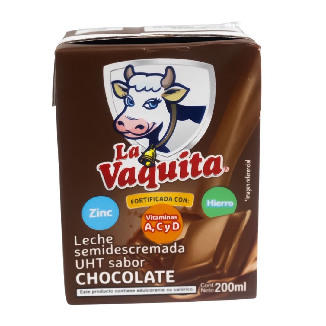 Leche Semidescremada La Vaquita Chocolate 200 ml / FS0011